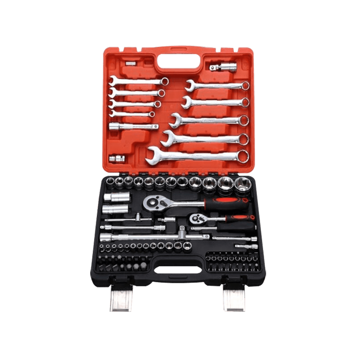 Set di chiavi a bussola da 82 pezzi, kit di attrezzi per chiavi multifunzionali, set di strumenti per la riparazione automatica della bici con soffiaggio