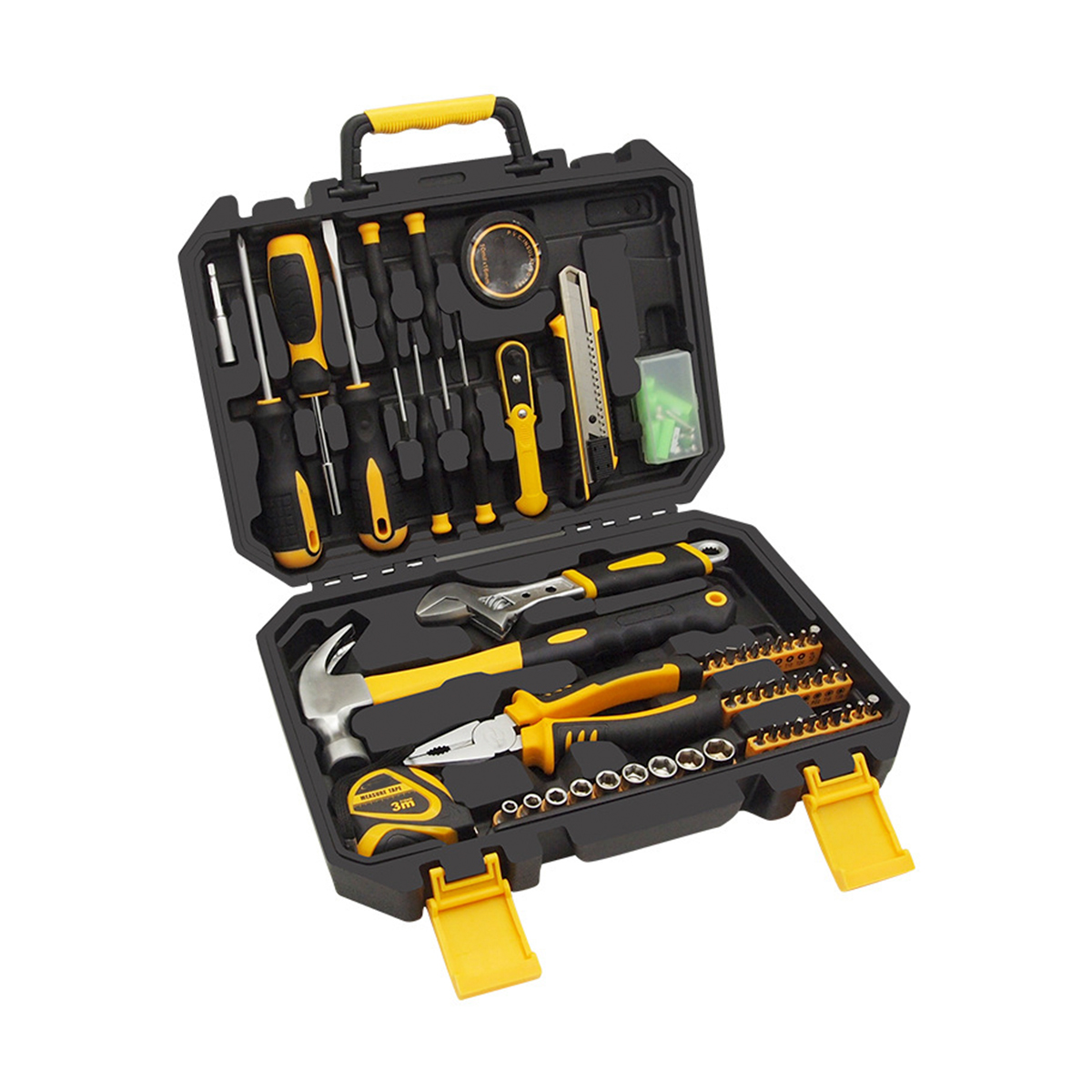 Kit di utensili manuali combinati da 100 pezzi Kit di attrezzi domestici professionali per la riparazione della casa