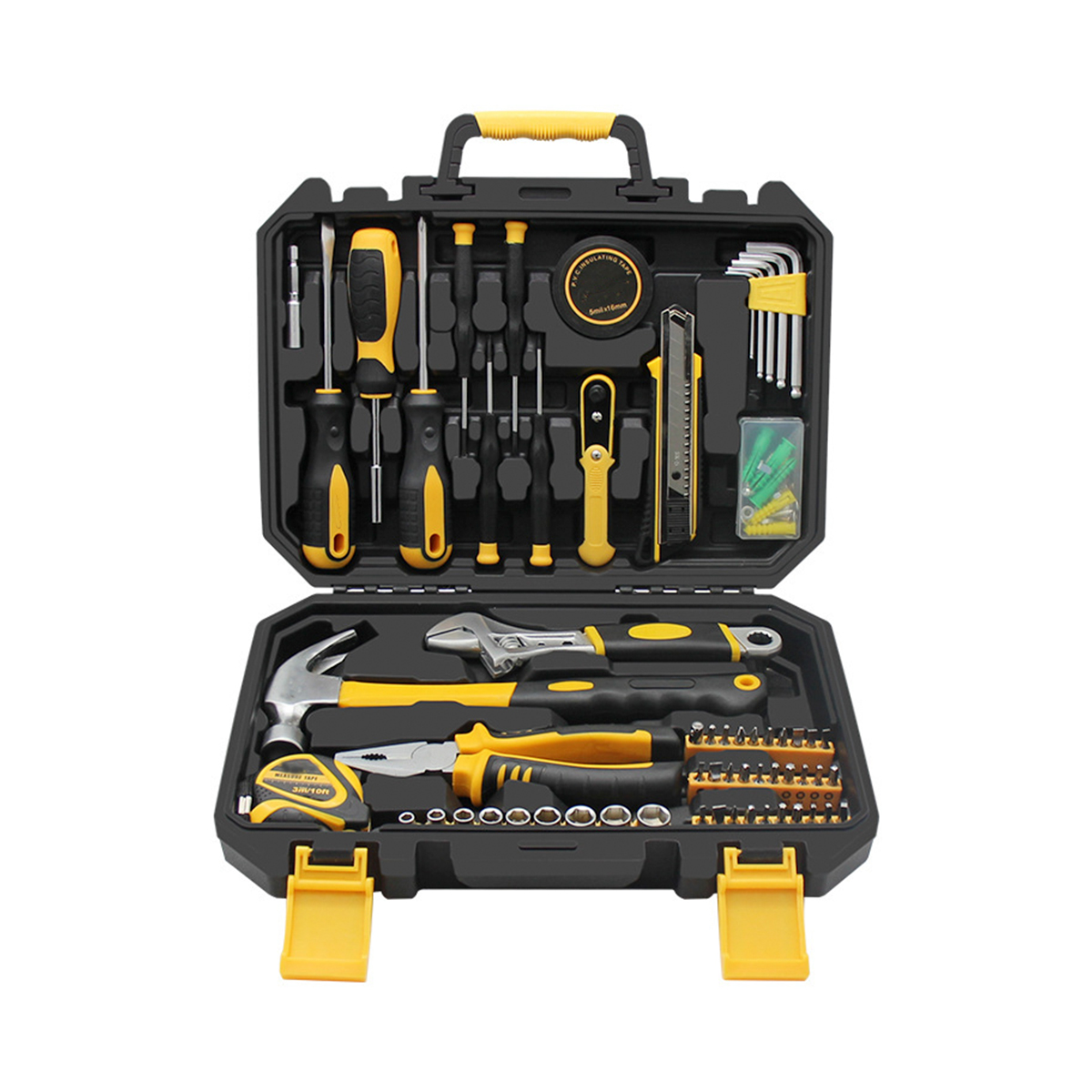 Kit di utensili manuali combinati da 100 pezzi Kit di attrezzi domestici professionali per la riparazione della casa