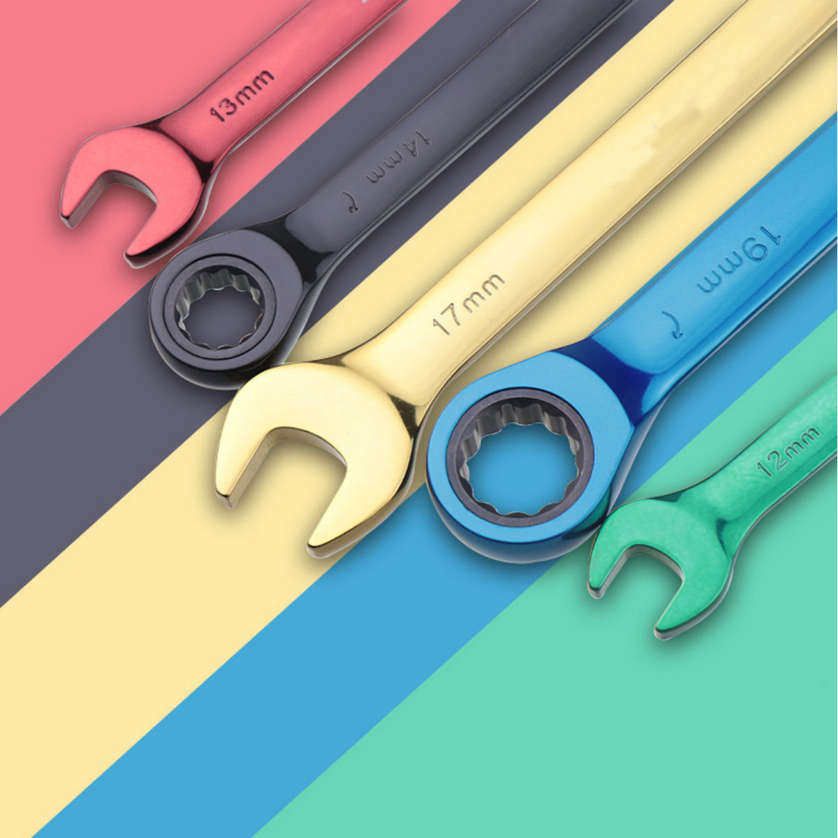 Set di chiavi combinate a colori Chiave aperta a doppio scopo Utensili manuali per chiavi mobili